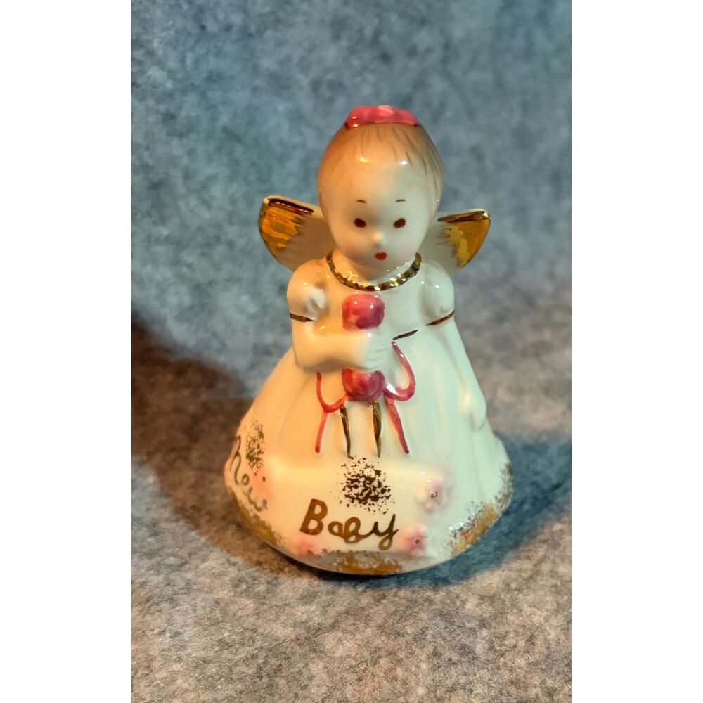 Vintage Josef Originals New Baby Porcelain Angel Baby Starting Commemorative Fig